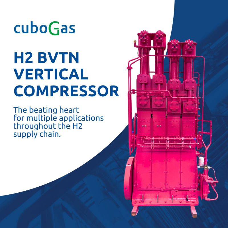 Cubogas lancia il nuovo compressore a idrogeno H2 BVTN Vertical Compressor